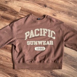 brown pacsun crewneck sweatshirt